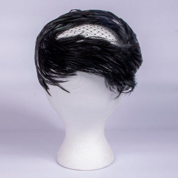 Milbrae Vintage Black Feather & Net Hat - Picture 4 of 8